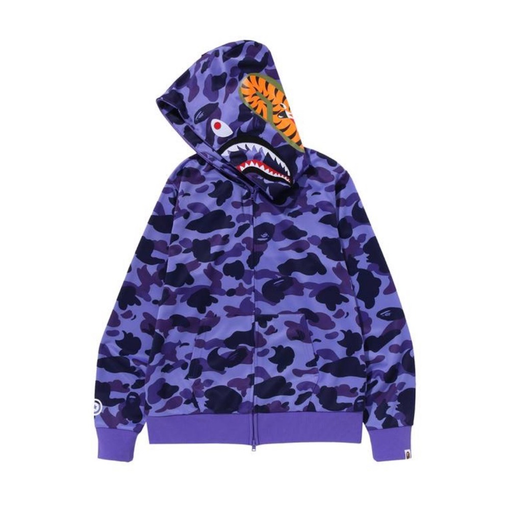 BAPE 1st Camo Jersey Shark Full Zip Hoodie
'Purple'